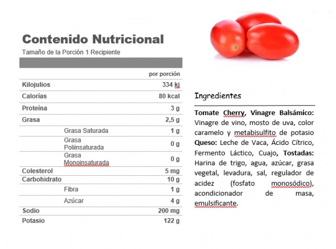 tomate cherry con queso y tostadas info